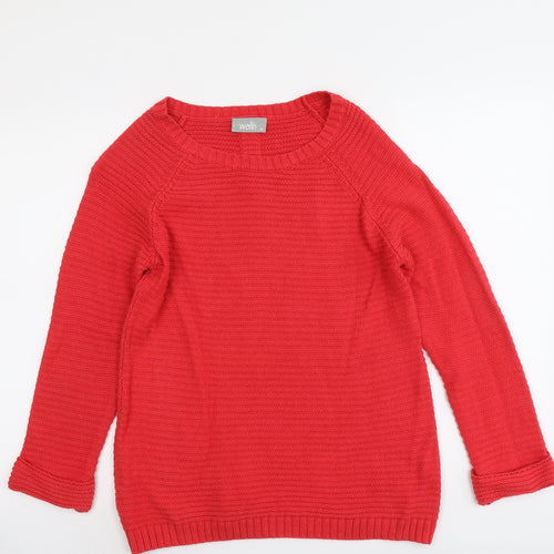 Wallis Womens Red Round Neck Acrylic Pullover Jumper Size M