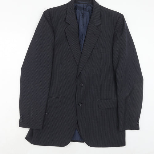 Debenhams Mens Blue Striped Polyester Jacket Suit Jacket Size 40 Regular