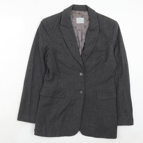 Oasis Womens Grey Wool Jacket Suit Jacket Size 12