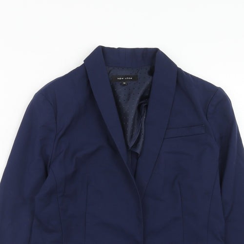 New Look Womens Blue Cotton Jacket Blazer Size 10