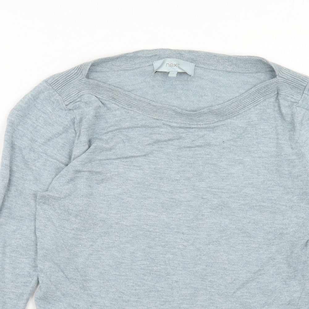 NEXT Womens Blue Round Neck Cotton Pullover Jumper Size 8