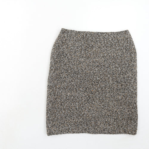 Precis Womens Brown Acrylic Straight & Pencil Skirt Size 8 Zip
