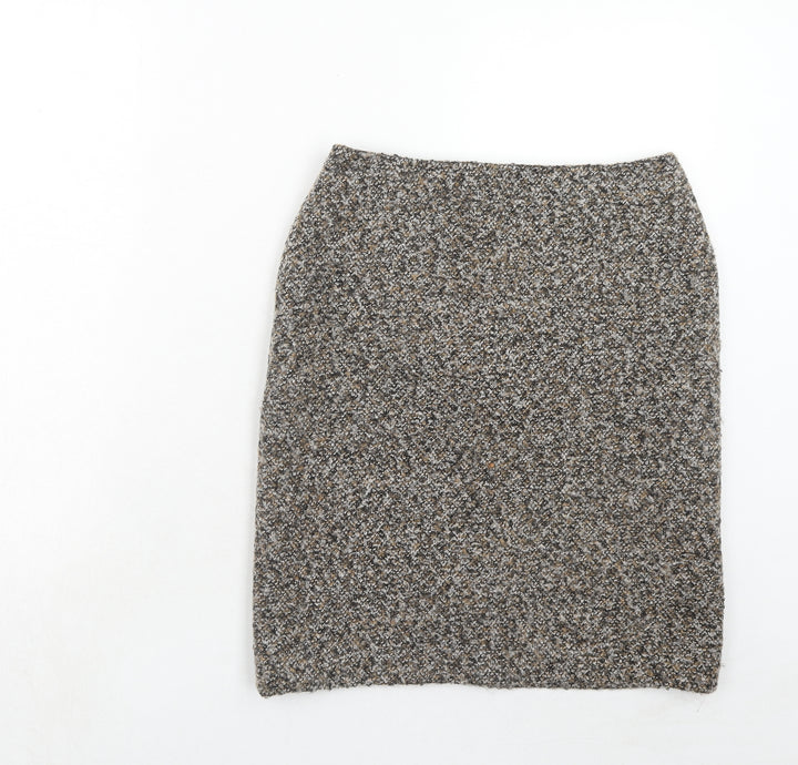 Precis Womens Brown Acrylic Straight & Pencil Skirt Size 8 Zip