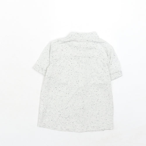 NEXT Boys Grey Polyester Basic Button-Up Size 2 Years Mock Neck Button
