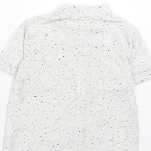 NEXT Boys Grey Polyester Basic Button-Up Size 2 Years Mock Neck Button