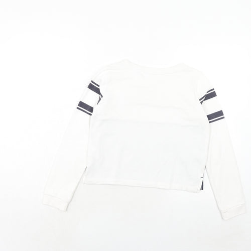 H&M Girls White Cotton Pullover Sweatshirt Size 11-12 Years Pullover - New York