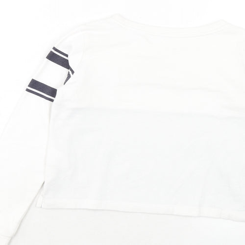 H&M Girls White Cotton Pullover Sweatshirt Size 11-12 Years Pullover - New York