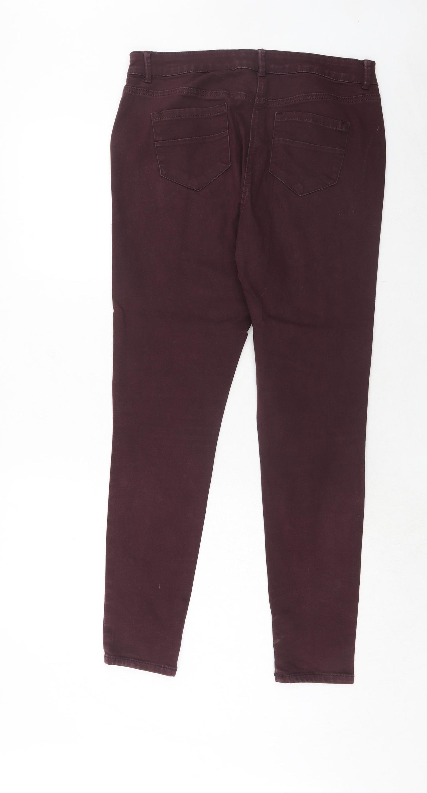 NEXT Womens Purple Cotton Skinny Jeans Size 14 Regular Zip