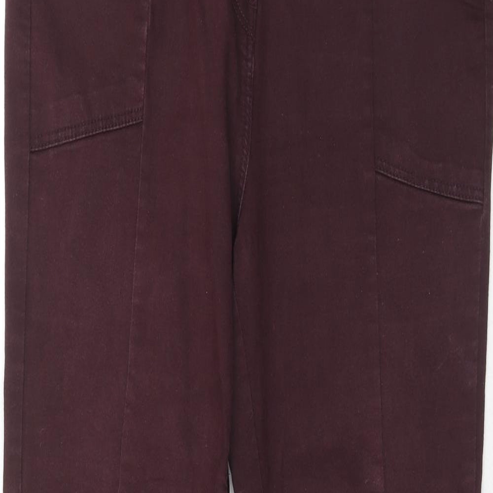 NEXT Womens Purple Cotton Skinny Jeans Size 14 Regular Zip