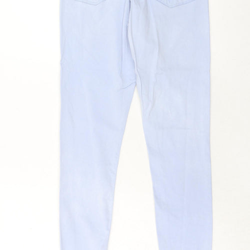 Topshop Womens Blue Cotton Skinny Jeans Size 30 in L32 in Regular Zip