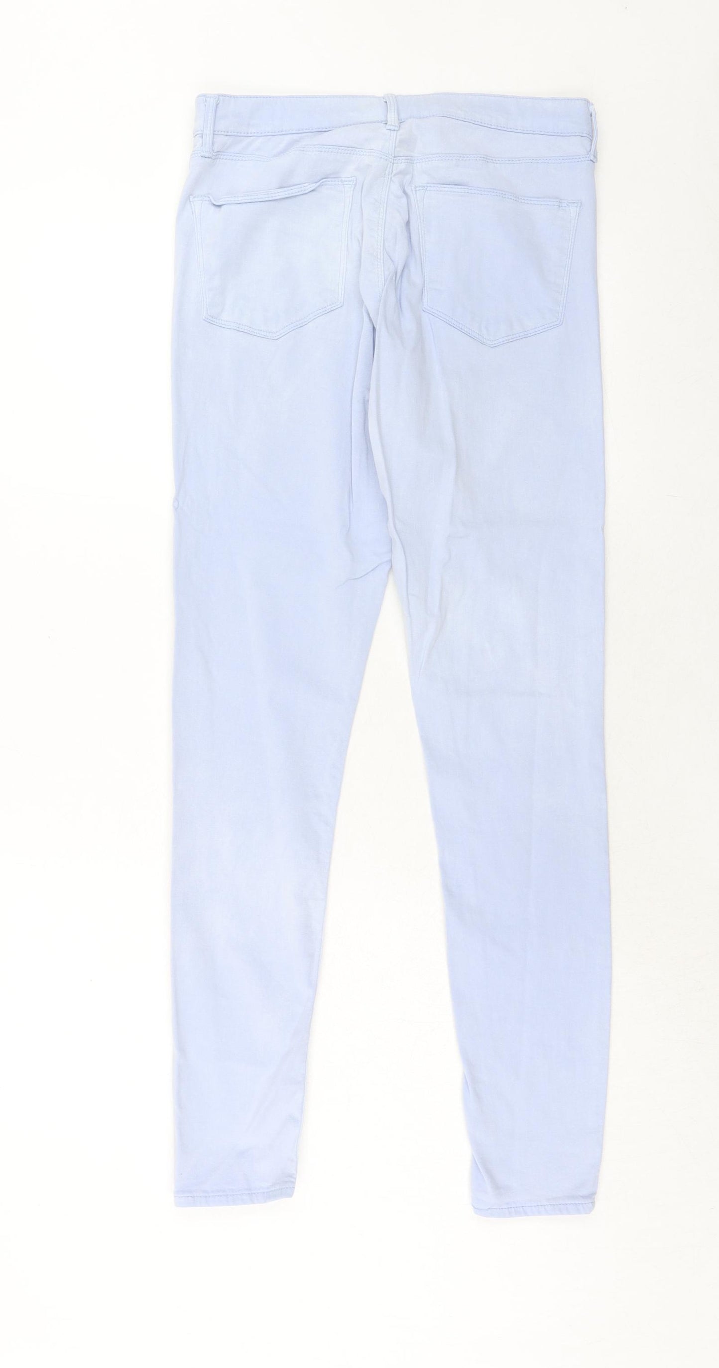 Topshop Womens Blue Cotton Skinny Jeans Size 30 in L32 in Regular Zip