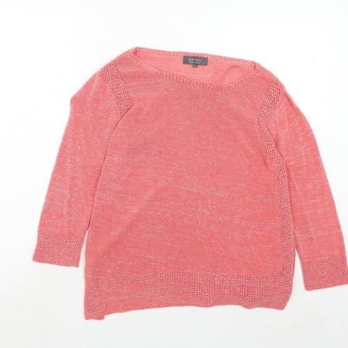 Marks and Spencer Womens Pink Round Neck Acrylic Pullover Jumper Size 12