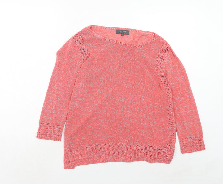 Marks and Spencer Womens Pink Round Neck Acrylic Pullover Jumper Size 12