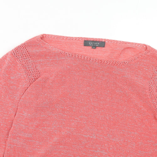 Marks and Spencer Womens Pink Round Neck Acrylic Pullover Jumper Size 12