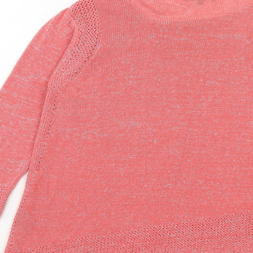 Marks and Spencer Womens Pink Round Neck Acrylic Pullover Jumper Size 12