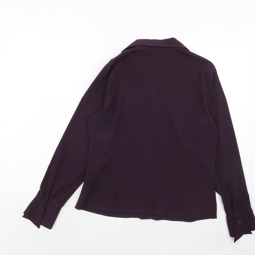 Berkertex Womens Purple Polyester Basic Button-Up Size 16 Collared