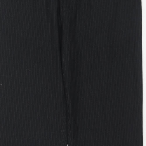 NEXT Mens Black Striped Polyester Dress Pants Trousers Size 34 in Regular Hook & Eye