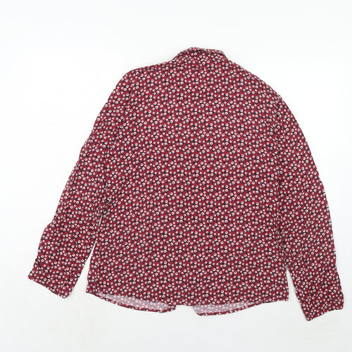 Gerry Weber Womens Red Floral Viscose Basic Button-Up Size 10 Collared