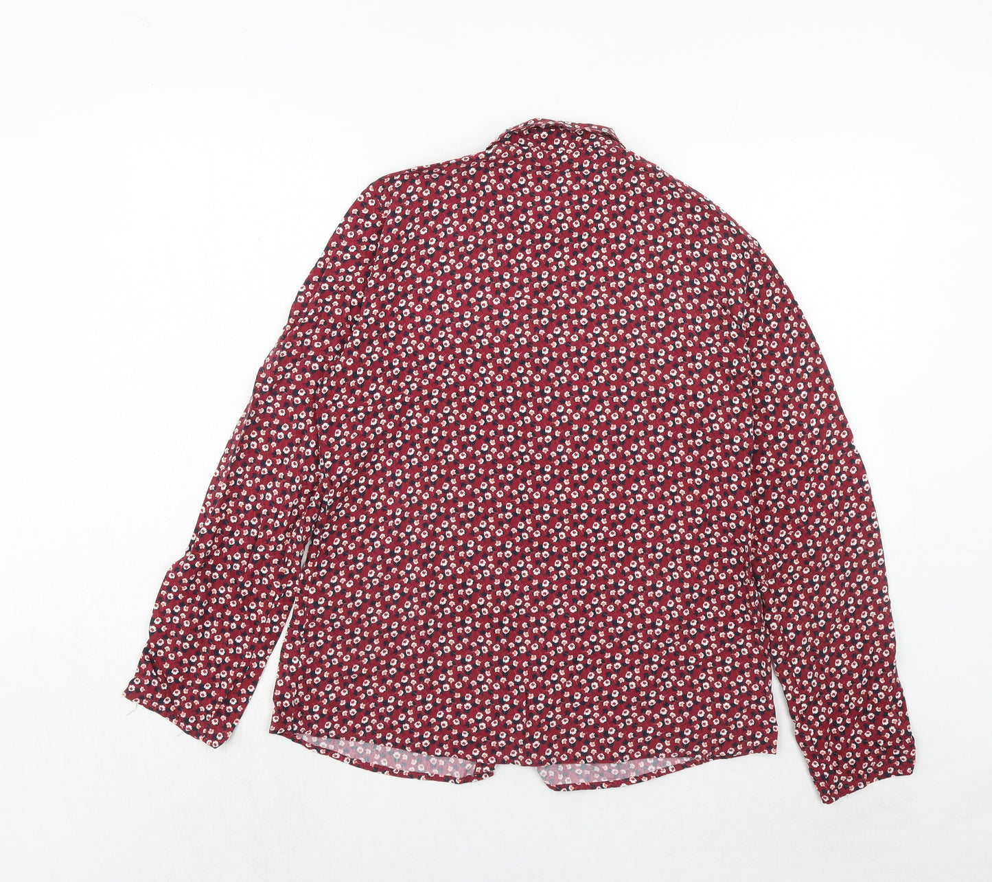Gerry Weber Womens Red Floral Viscose Basic Button-Up Size 10 Collared
