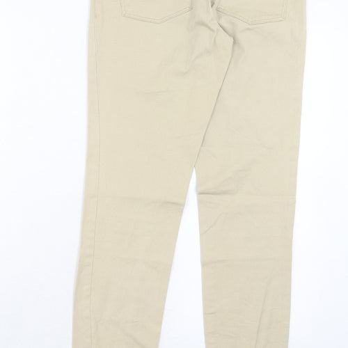 H&M Womens Beige Cotton Skinny Jeans Size 8 Regular Zip
