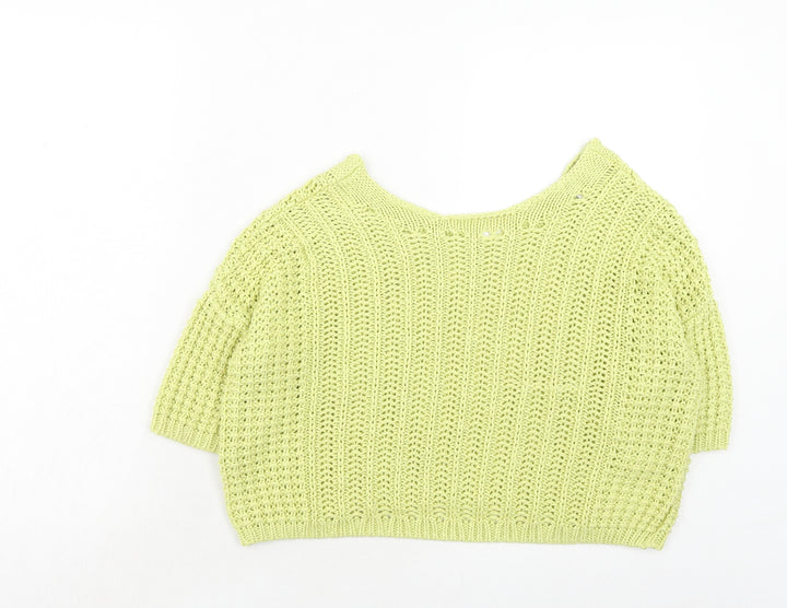 NEXT Womens Green Round Neck Acrylic Pullover Jumper Size M