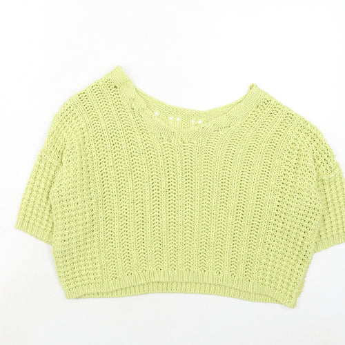 NEXT Womens Green Round Neck Acrylic Pullover Jumper Size M