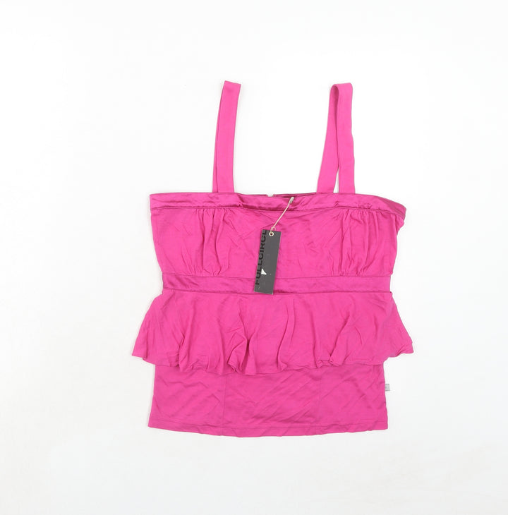 Full Circle Womens Pink Lyocell Cropped Tank Size 10 Square Neck