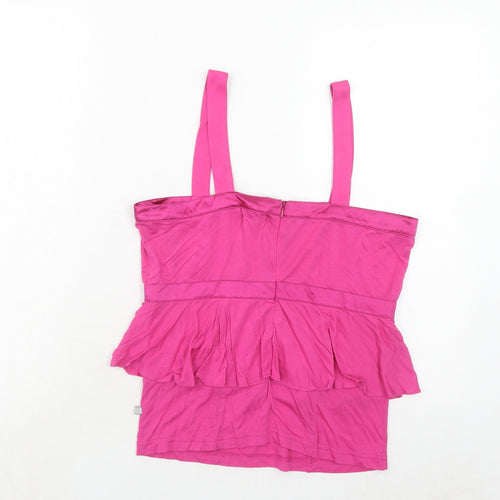 Full Circle Womens Pink Lyocell Cropped Tank Size 10 Square Neck