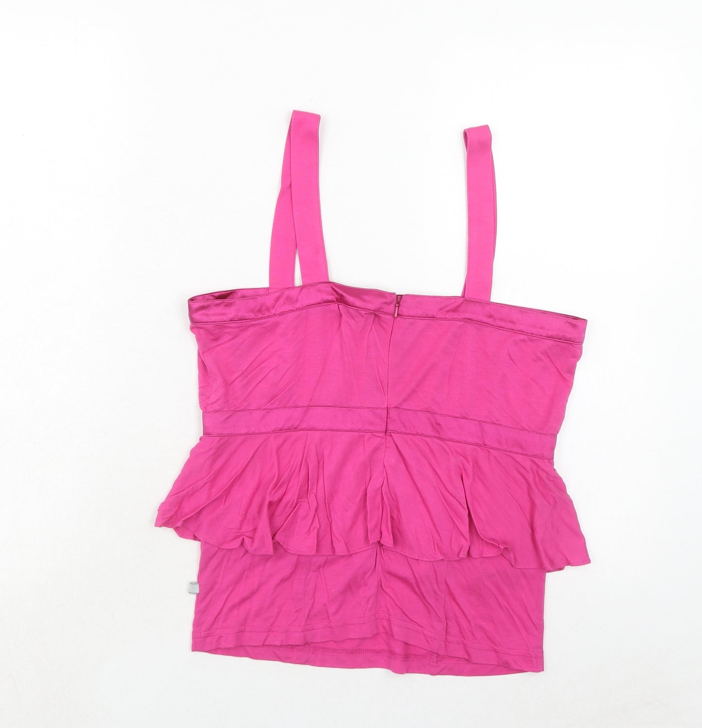 Full Circle Womens Pink Lyocell Cropped Tank Size 10 Square Neck