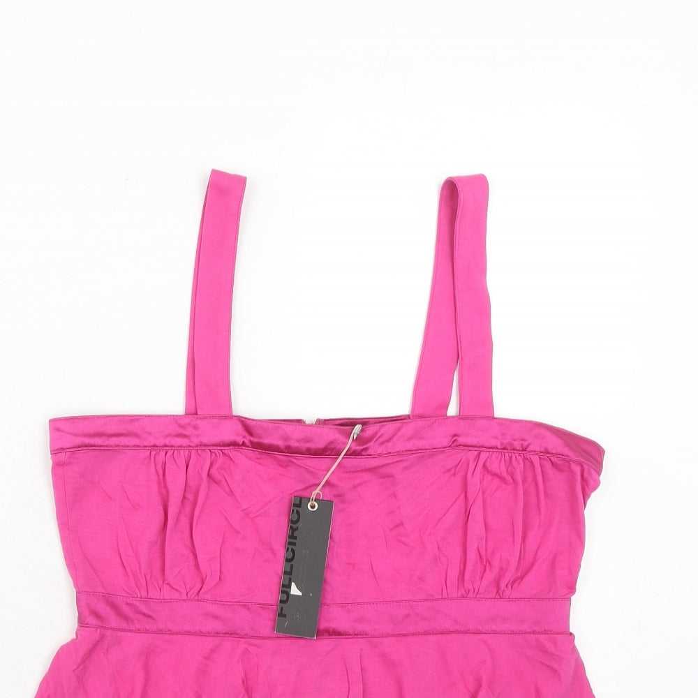 Full Circle Womens Pink Lyocell Cropped Tank Size 10 Square Neck
