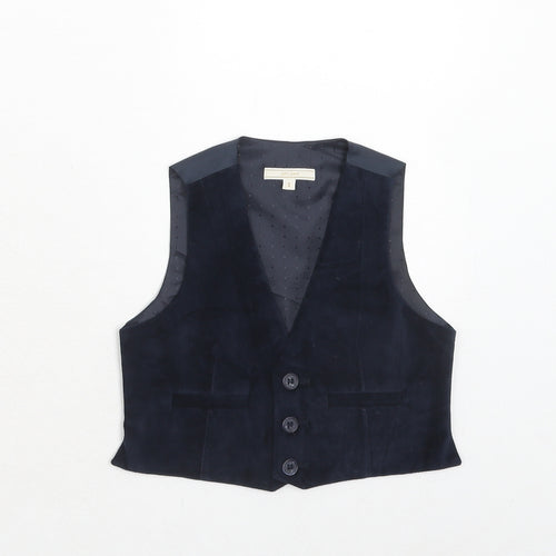 John Lewis Boys Blue Jacket Waistcoat Size 2 Years Button