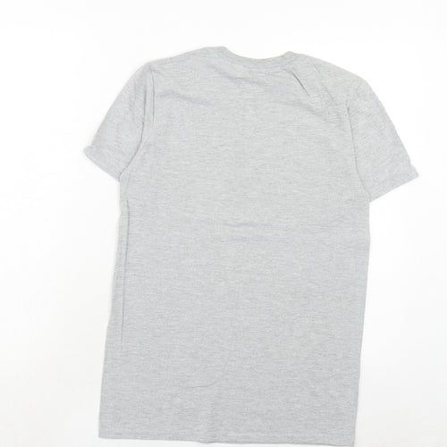 Gildan Womens Grey Cotton Basic T-Shirt Size S Round Neck - Rock
