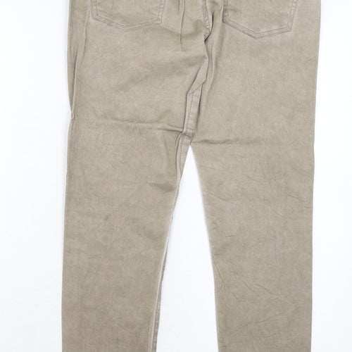 Janina Womens Beige Polyester Trousers Size 8 Regular Button