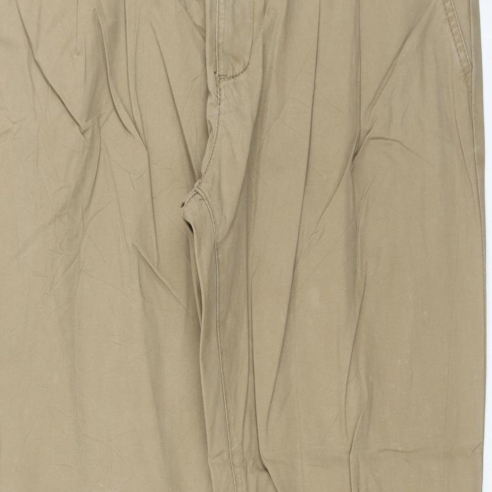 Sutherland Womens Beige Cotton Chino Trousers Size 12 Regular Hook & Eye