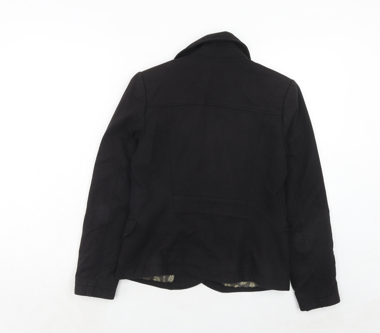 H&M Womens Black Cotton Jacket Blazer Size 12