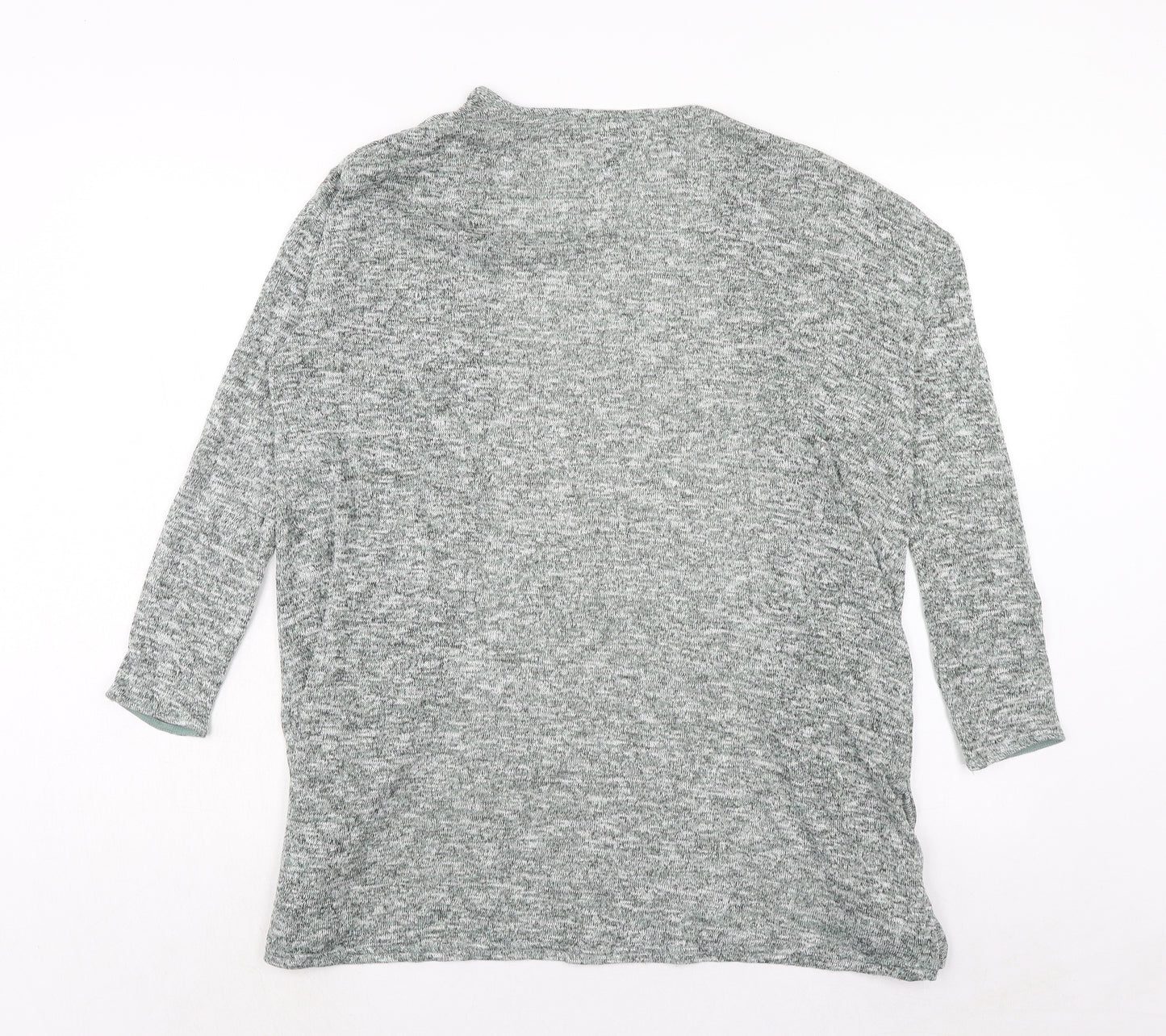 H&M Womens Green V-Neck Polyester Cardigan Jumper Size M