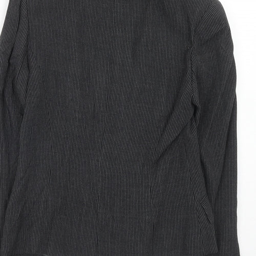 Studio Womens Black Striped Viscose Jacket Blazer Size 6