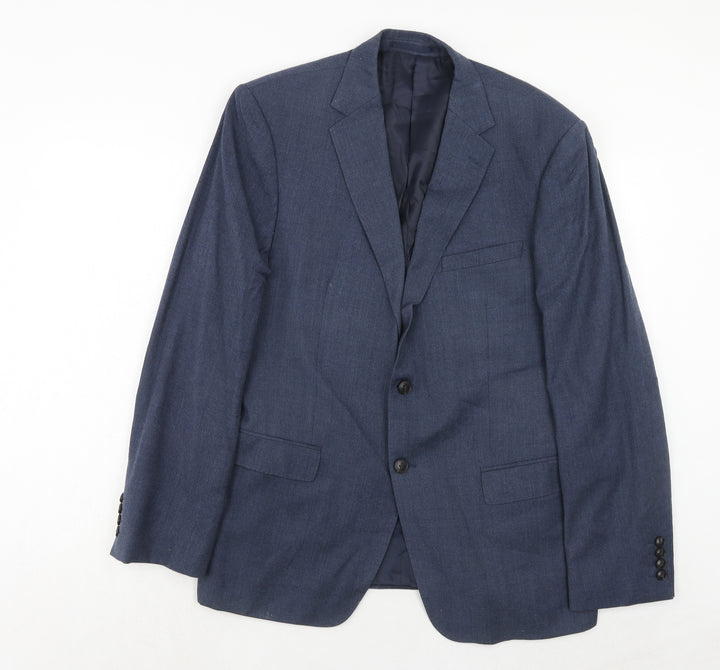 Marks and Spencer Mens Blue Wool Jacket Suit Jacket Size 42 Regular