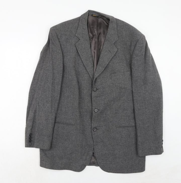 Marks and Spencer Mens Grey Wool Jacket Blazer Size 42 Regular