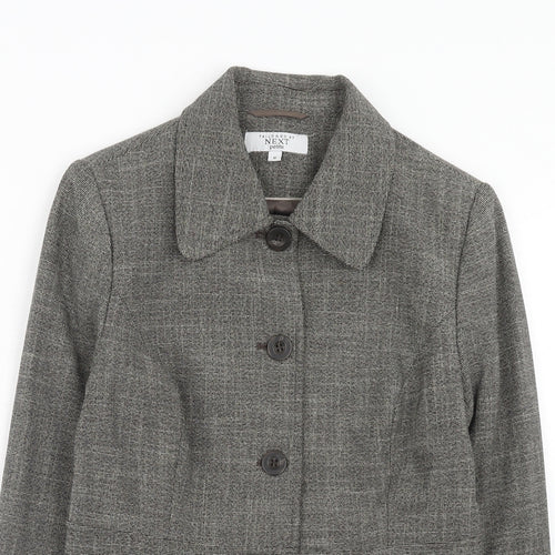 NEXT Womens Grey Geometric Jacket Blazer Size 10 Button