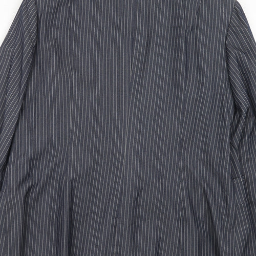 Principles Womens Blue Striped Polyester Jacket Suit Jacket Size 16