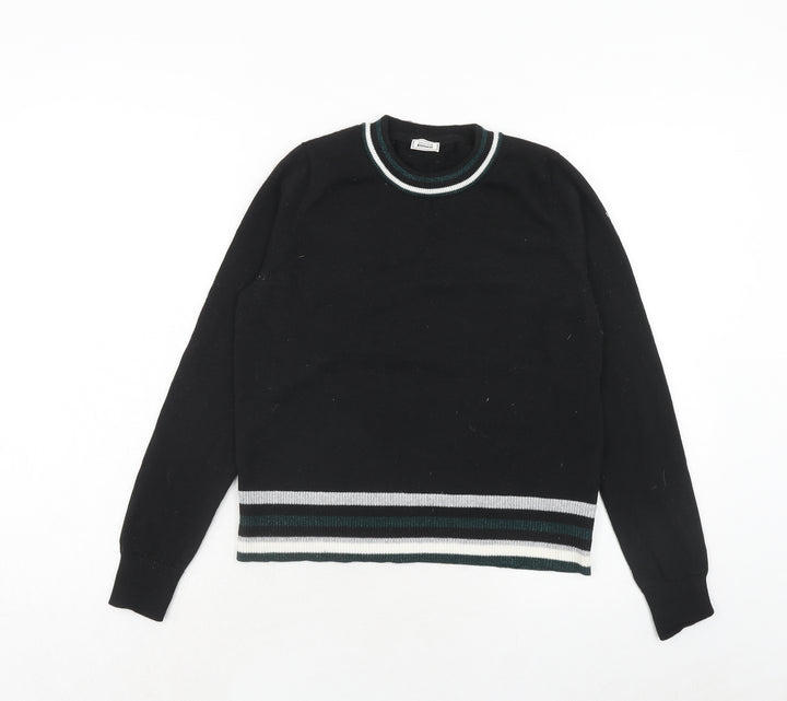 Pimkie Womens Black Round Neck Polyester Pullover Jumper Size S