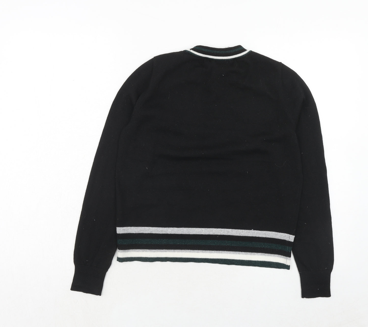 Pimkie Womens Black Round Neck Polyester Pullover Jumper Size S