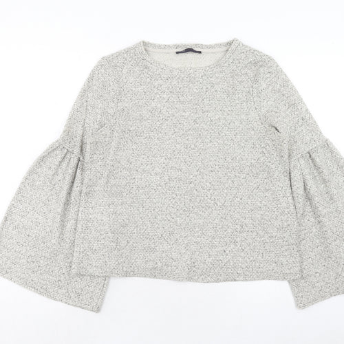 Marks and Spencer Womens Grey Round Neck Acrylic Pullover Jumper Size 10