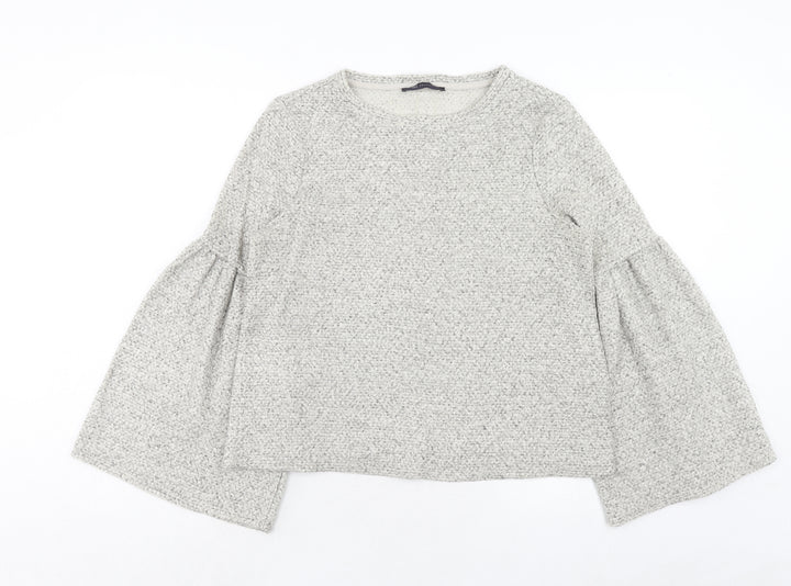 Marks and Spencer Womens Grey Round Neck Acrylic Pullover Jumper Size 10
