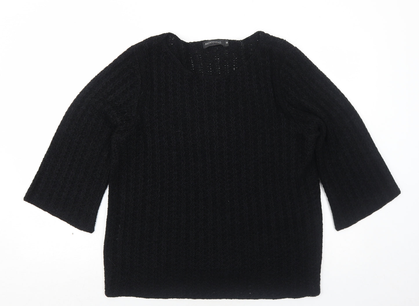 Anonymous Womens Black Round Neck Acrylic Pullover Jumper Size XL