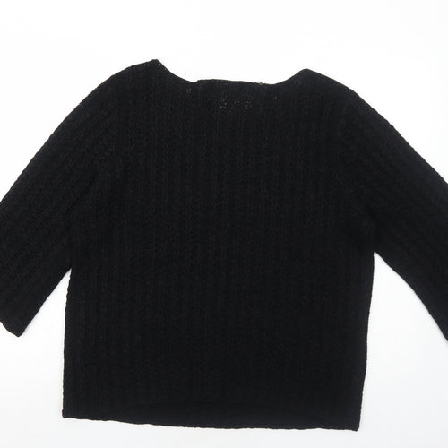 Anonymous Womens Black Round Neck Acrylic Pullover Jumper Size XL