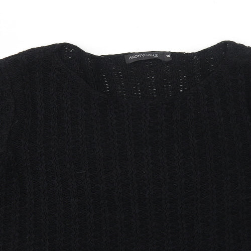 Anonymous Womens Black Round Neck Acrylic Pullover Jumper Size XL