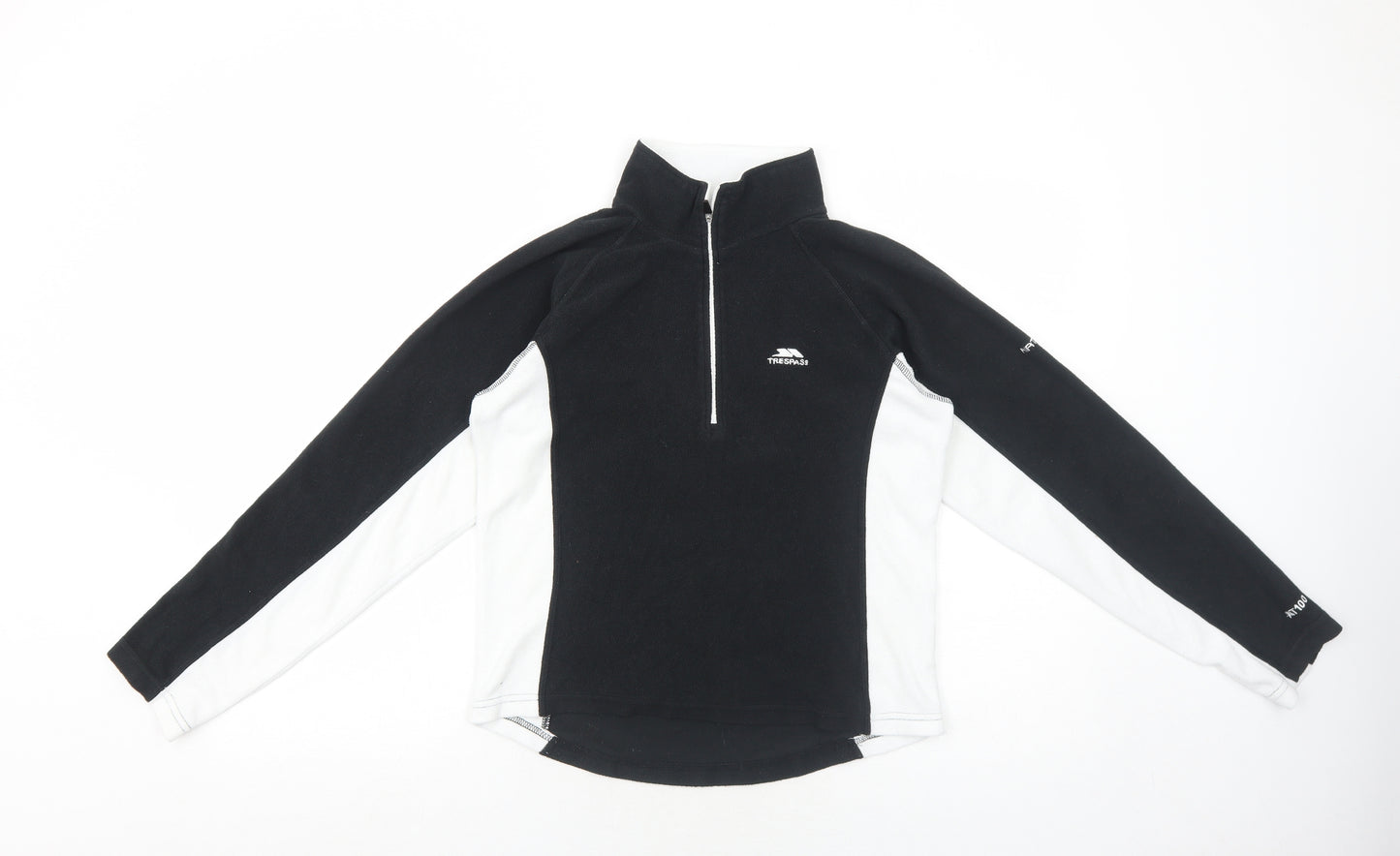 Trespass Womens Black Colourblock Polyester Pullover Sweatshirt Size S Zip