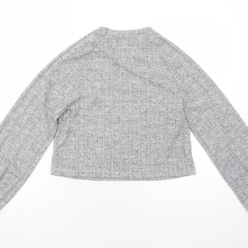 Missguided Womens Grey Round Neck Viscose Pullover Jumper Size 4